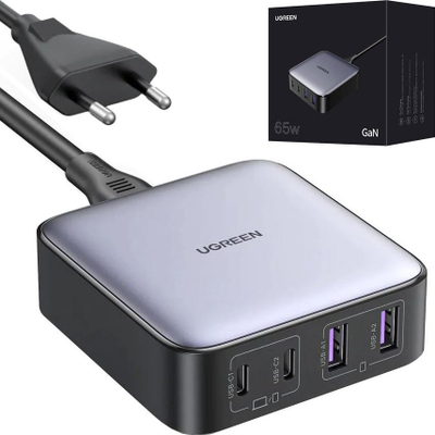 Karikues muror Ugreen CD327 Nexode, 65W, 2x USB C, 2x USB A, gri