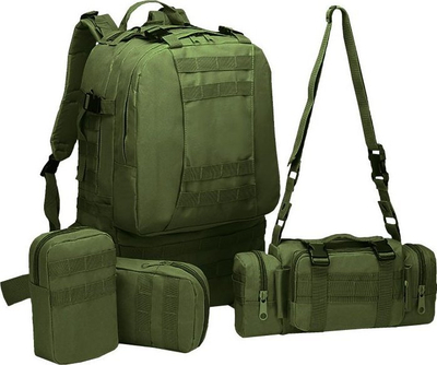 Çantë shpine turistike Offlander Survival Combo 38L, rezistente ndaj ujit, jeshile