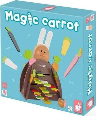 Lodër druri edukative Janod Magic Carrot, lojë koordinimi, +3 vjeç, shumëngjyrëshe