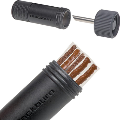 Set për riparu gomash tubeless Blackburn Mini Plugger, për biçikletë, i vogël, i zi