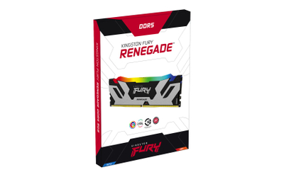 RAM десктоп Kingston Fury Renegade KF560C32RSAK2-96, 96GB DDR5, 6000MHz RGB, црна и сребрена
