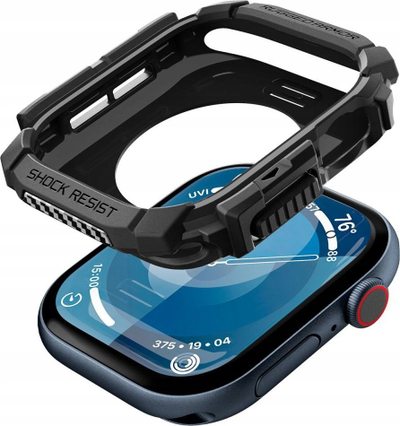 Kapak Spigen Rugged Armor për Apple Watch 10 42mm, i zi matt