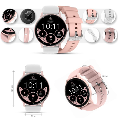 Ora e zgjuar Gravity GT1 6 Pro, ekran 1.39", Bluetooth, rozë