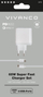 Karikues muri Vivanco 65W, GaN, 2 porta USB, me kabllo USB C, i bardhë