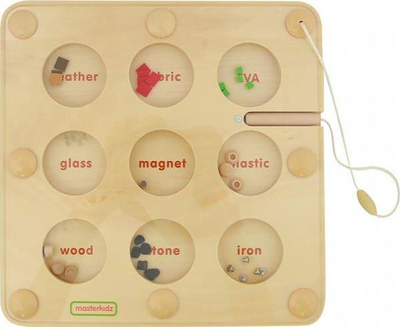 Lojë druri edukative Masterkidz Montessori, magnetike, tabelë mësimi, ngjyrë druri natyrale