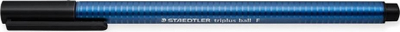 Stilolaps Staedtler Triplus Ball F, set me 10 copa, bojë e zezë, trup blu pearl