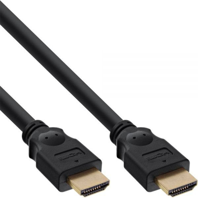 Kabllo HDMI InLine 17655P, High Speed, 0.5m, e zezë