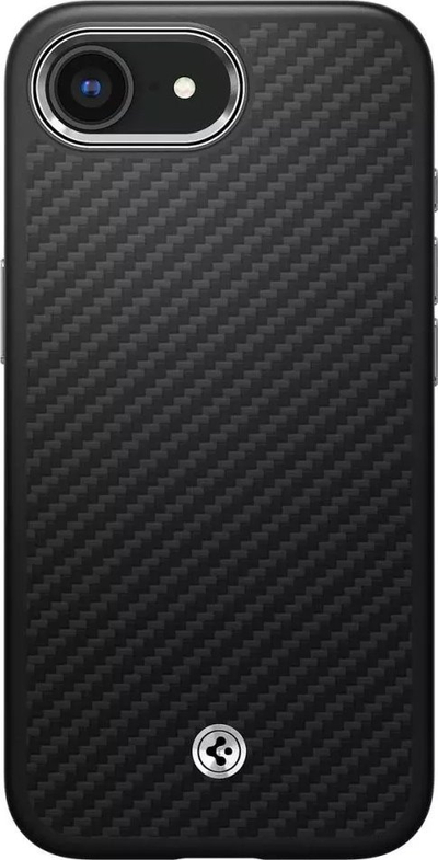 Mbrojtëse telefoni Spigen Enzo Aramid MagSafe për iPhone 16e, Aerocore Aramid, përputhet me MagSafe, e zezë mat