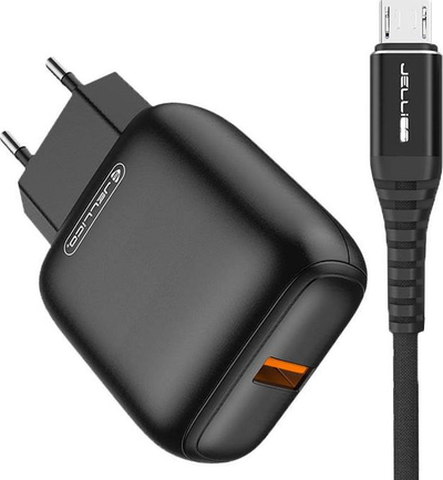 Karikues muri JELLICO C32, 18W, 1xUSB QC3.0 me kabllo Micro USB, i zi