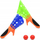 Set loje Mega Creative Game Catcher 16x27, 2 doreza, 2 topa plastike, shumëngjyrësh
