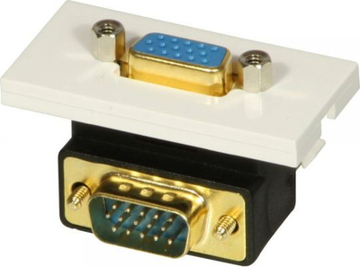Modul qosheje për mur Lindy 60513, VGA në VGA, plastikë, ngjyrë e bardhë