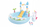 Qendër lojërash fryrëse me ujë Intex Unicorn Castle, me rrëshqitëse, me dush uji, ngjyrë pastel