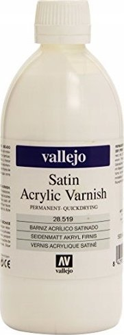 Llak akrilik Vallejo Liquid Varnish Satin, 500ml, finiturë satin