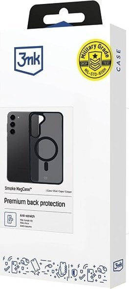 Mbrojtëse telefoni 3MK Smoke MagCase për Samsung Galaxy S23 Plus, MagSafe, gjysmë transparente gri