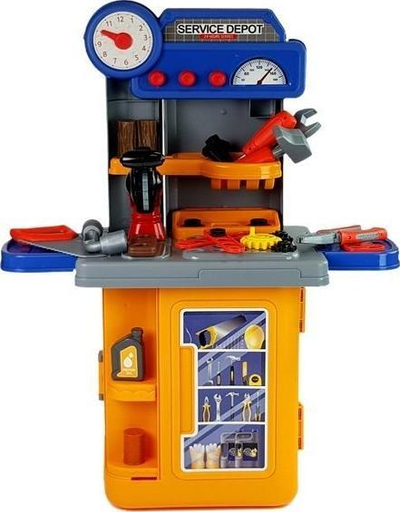 Set veglash lodër Lean Toys SmartTools Handyman, tavolinë pune, valixhe me rrota, shumëngjyrëshe