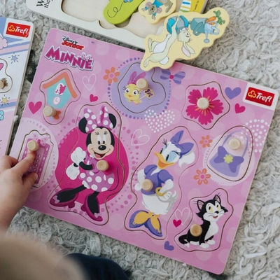 Puzzle druri Trefl Minnie Mouse, 8 copa, me kunja, rozë