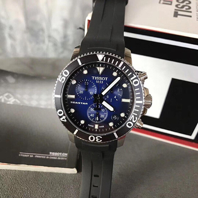 Orë për meshkuj Tissot Seastar 1000 T120.417.17.041.00, e zezë/kaltër