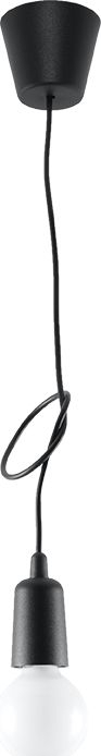 Llambadar varëse Sollux Lighting Diego 1, E27, 15W LED, i zi