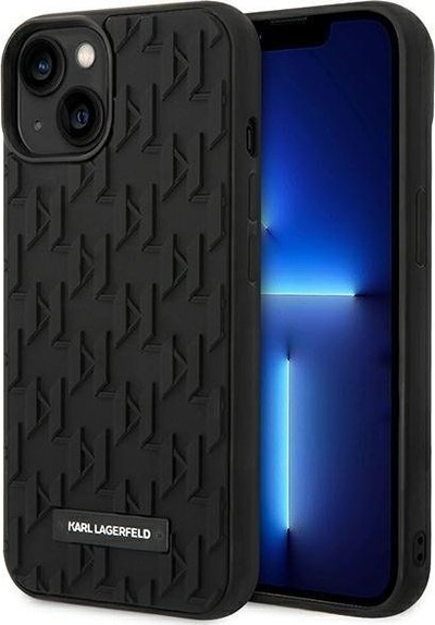 Futrollë Karl Lagerfeld 3D Monogram për iPhone 14 Plus, polikarbonat edhe silikon, e zezë