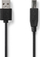 Kabllo USB Nedis, USB 2.0 A me B, 3m, e zezë