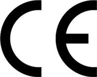 Ikonë CE Conformité Européenne, shenjë certifikimi, ngjitëse, e zezë