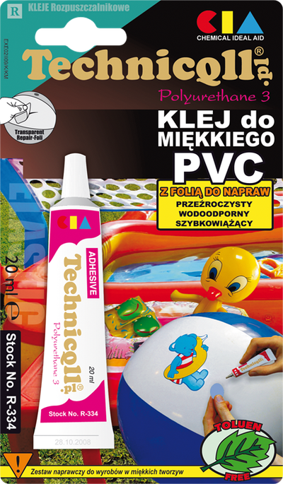 Ngjitës për PVC të butë Technicoll R334, poliuretan, 20 ml, transparent