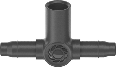Bojë T Gardena Micro Drip, për spërkatës dhe pika fundore, 4.6mm, e zezë