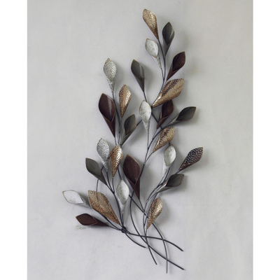Dekor mur metalik 44×5.5×87 cm,"HM7159", gri/ ari