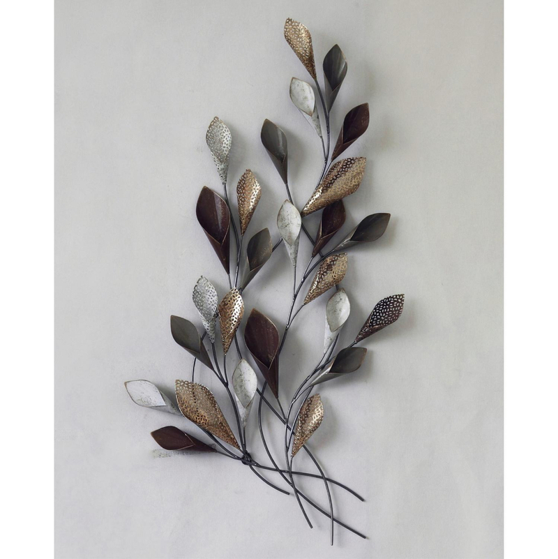 Dekor mur metalik 44×5.5×87 cm,"HM7159", gri/ ari