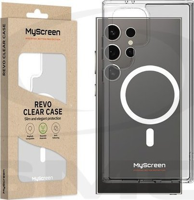 Mbulesë telefoni MyScreen REVO Clear Case MagSafe për Samsung Galaxy S24 Ultra, transparente, me magnet MagSafe