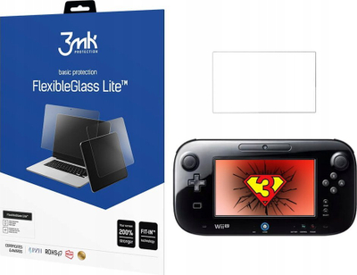 Mbrojtës ekrani 3mk FlexibleGlass Lite për Wii U Gamepad, xham hibrid 0.16mm, transparent