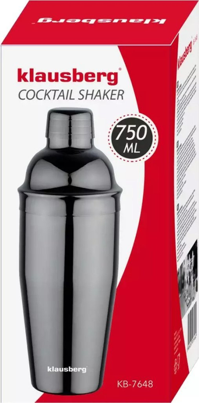Shaker për kokte KLAUSBERG, 750 ml, çelik inox, ngjyrë grafit