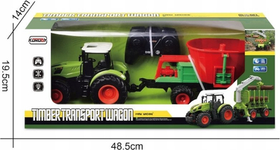 Traktor lodër me pult Kuroy, 2.4GHz, me rimorkio, jeshil