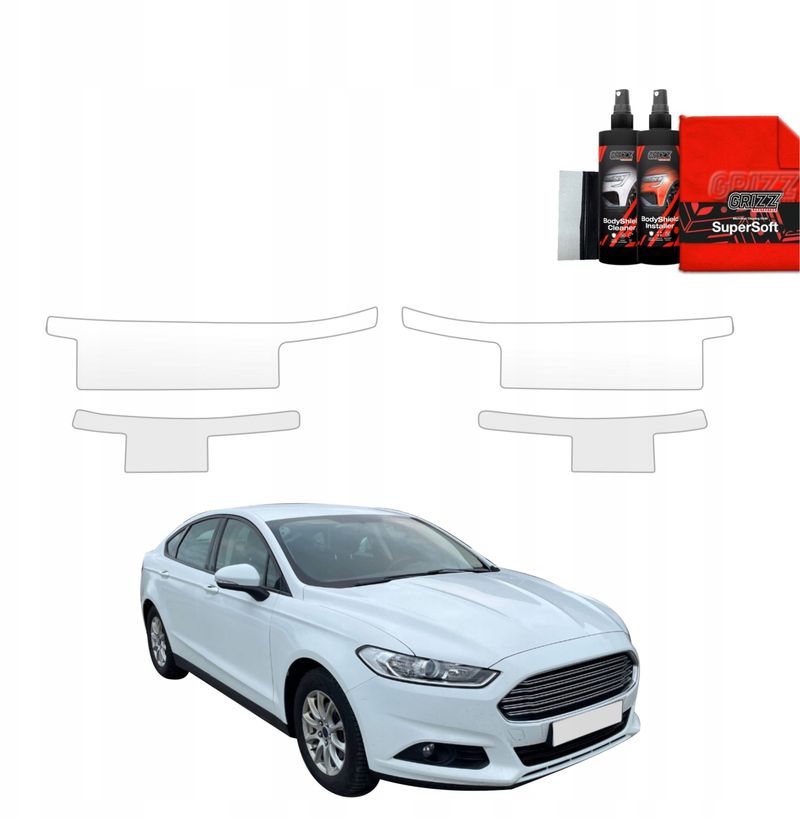 Folie mbrojtëse pragjesh BodyShield Ford Mondeo Mk5 Sedan, set 4in1, 2014-2019, transparente