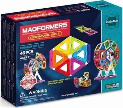 Lodër ndërtimi Magformers Blocks Carnival, 46 copa, magnetike, shumngjyrëshe