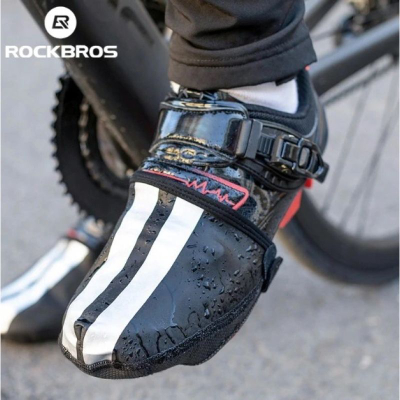 Mbulesa këpucësh Rockbros Waterproof, elastike, reflektuese, e zezë