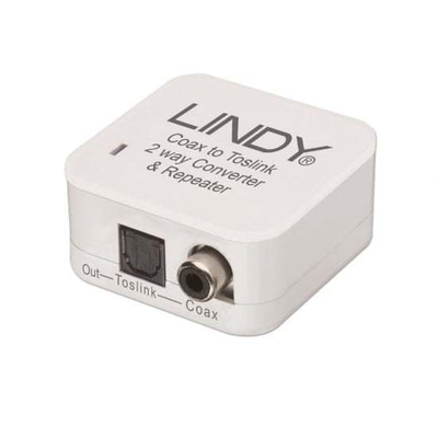 Konvertues audio Lindy 70411, Coaxial në Optik SPDIF, dykahësh, i zi