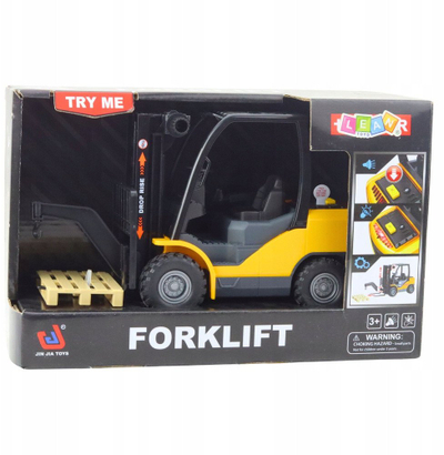 Lodër forklift me dritë edhe zë, me pirunë lëvizës, ngjyrë e verdhë