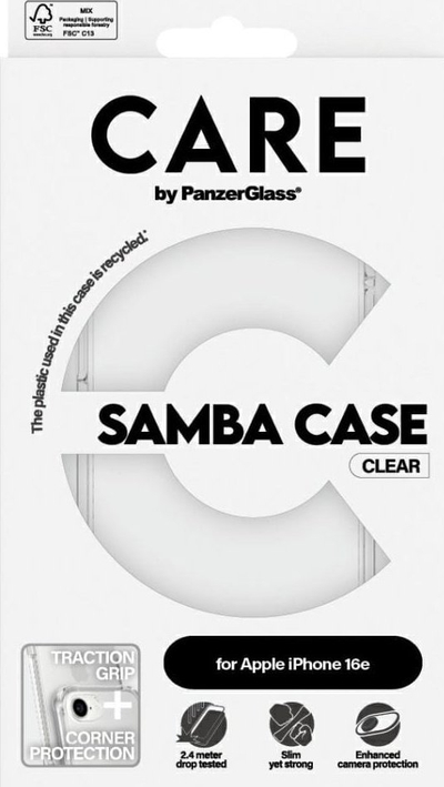Маска за телефон CARE by PanzerGlass Samba, задна навлака, отпорна на удари, повеќебојна