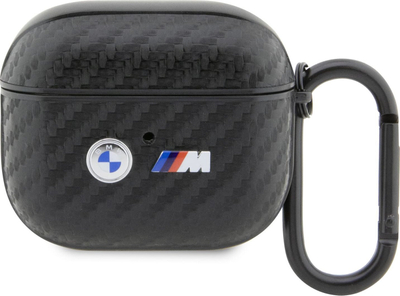 Kapak BMW BMA3WMPUCA2 për AirPods 3, PU karbon, me karabinë, i zi