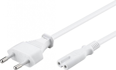 Kabllo rryme Manhattan Power Cable, C7 figure eight, 1.8m, e bardhë