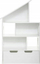 Raft librash Atmosphera House, me arkë me rrota, MDF, i bardhë