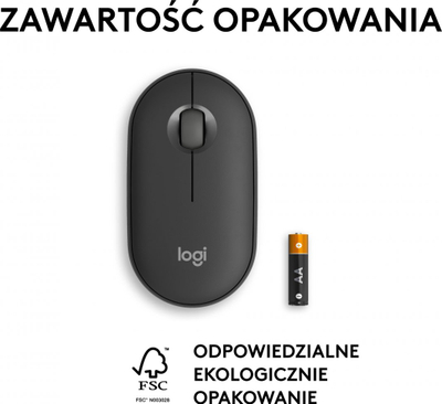 Maus Logitech Pebble 2 M350s (910-007015), Bluetooth, kompakt, i zi/grafit, rozë, i bardhë