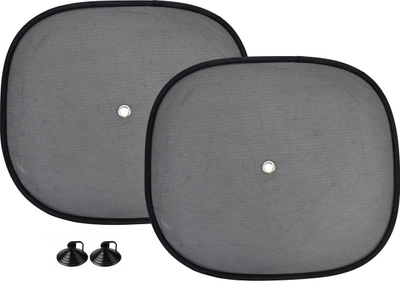 Perde anësore dielli për veturë AMiO 01537, set 2 copë, 44x38cm, të zeza