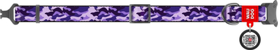 Qafore qeni WAUDOG Nylon Purple Camo, 25 mm, 35-58 cm, shumëngjyrëshe