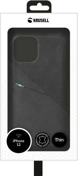 Mbrojtëse telefoni Krusell Sunne Card për iPhone 12 Mini 5.4", me xhep për karta, vintage e zezë