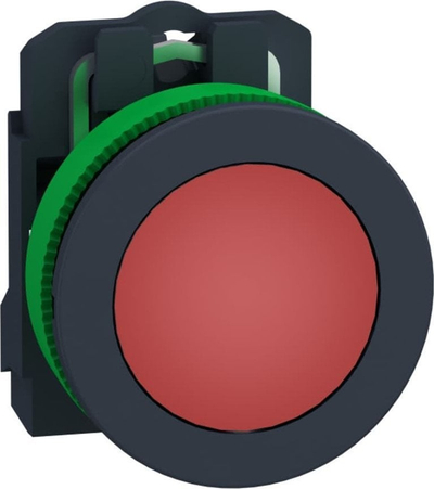 Buton shtypës Schneider Electric Harmony XB5FVG4, i sheshtë, LED i integruar, 110-120V AC, i kuq