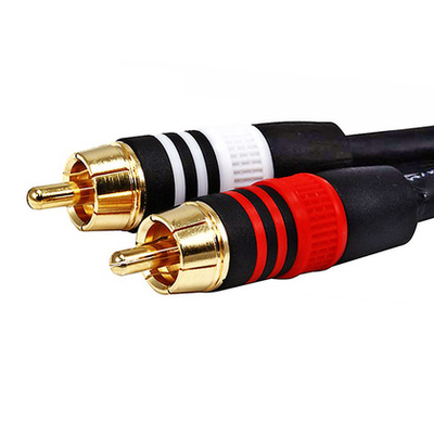 Kabllo audio A/V pa markë 3.5mm në 2x RCA, 15cm, e zezë