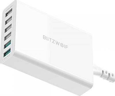Karikues USB BlitzWolf BW-S15, 6x USB A, 60W, i bardhë