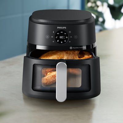 Fritezë me ajër Philips 2000 Series NA231/00, 1700W, 6.2L, e zezë